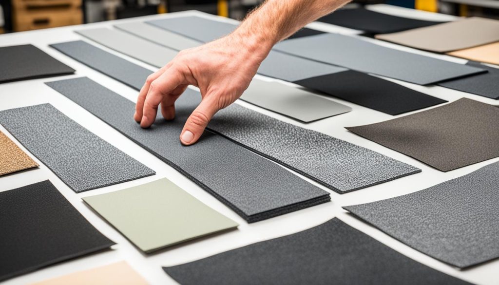 Selecting sound deadening materials